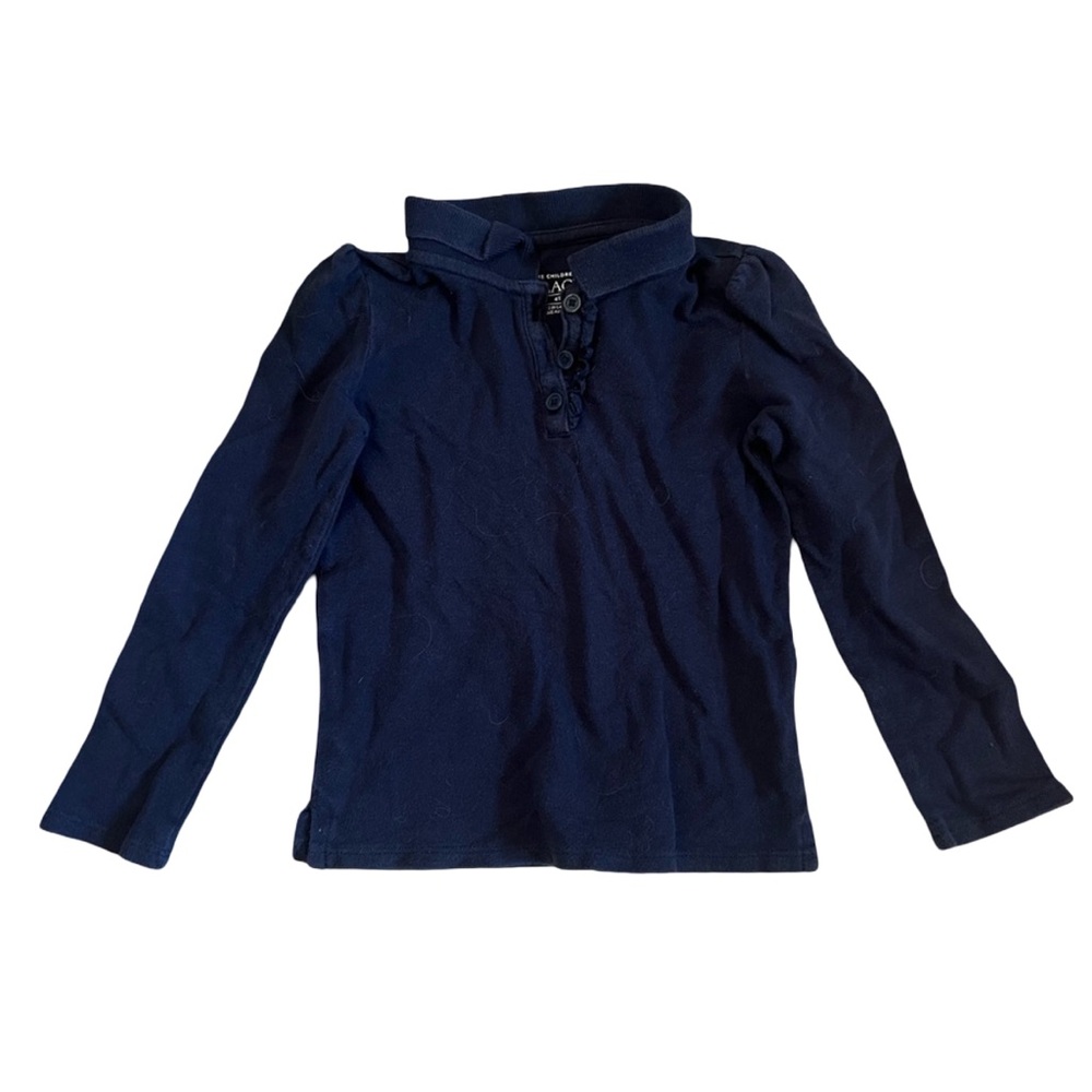 Children’s Place Navy Collared Ruffle Top – Size 4T
